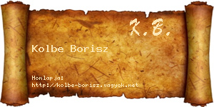 Kolbe Borisz névjegykártya
